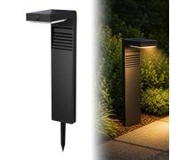 Auraglow Solar Path Light, Outdoor Garden Stake, PIR Motion Sensor | Warm White 3000K Black Security Lamp, Dusk to Dawn Pathway Lighting, IP54 Weather Resistant for Driveways, Patios, Borders