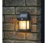 Auraglow Solar Powered Filament PIR Security Light, IP44 Weatherproof Wall Sconce for Garden, Pathway, Porch, Patio - Eight Pack