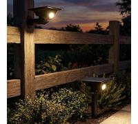 Auraglow Solar Spike Ground or Wall Spotlight - Outdoor LED Light for Garden, Trees & Plants - Dual Mounting Options - Pack of 2 (4 Pack)