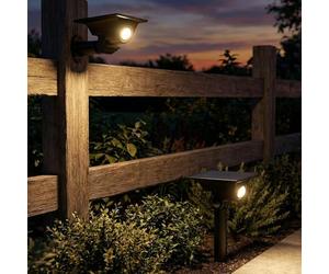 Auraglow Solar Spike Ground or Wall Spotlight - Outdoor LED Light for Garden, Trees & Plants - Dual Mounting Options - Pack of 2 (8 Pack)