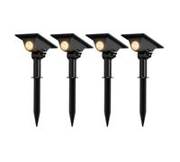 Auraglow Solar Spike Spotlights Ground or Wall Mount, 4 Pack