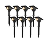 Auraglow Solar Spike Spotlights Ground or Wall Mount, 8 Pack