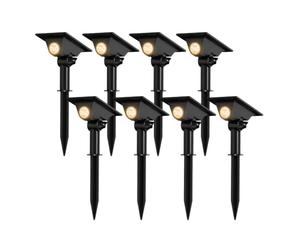 Auraglow Solar Spike Spotlights Ground or Wall Mount, 8 Pack