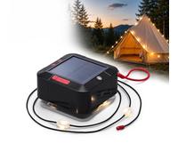Auraglow Solar USB String Lights with Torch and Power Bank, Black