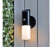 Auraglow Solar Wall Light with PIR Sensor, Warm White and Colour Modes | IP44 weatherproof security and welcome lamp for fence, garden, porch and shed, 3000K LED, no wiring needed