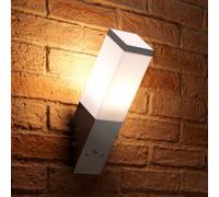 Auraglow Stainless Steel Automatic Dusk Till Dawn Sensor Angled LED Wall Light - Warm White