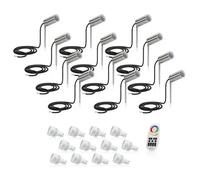 Auraglow Stainless Steel Gu10 Holder Garden Spike Light - Colour Changing - 12 Pack