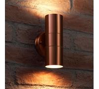 Auraglow Stainless Steel Outdoor Double Up & Down Wall Light & LED Bulb - COPPER