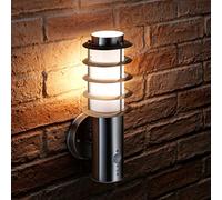 Auraglow Stainless Steel PIR Infrared Motion Sensor Outdoor LED Wall Light (Warm White)