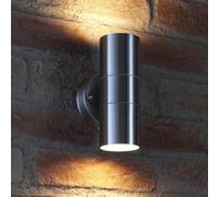 Auraglow Stainless Steel Up & Down Outdoor Wall Light - Warm White