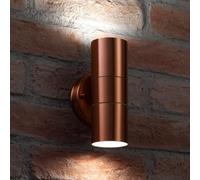 Auraglow Stainless Steel Indoor/Outdoor Double Up & Down Wall Light - Cool White LED Bulbs Included - Copper Finish