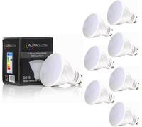 Auraglow Super Bright 5.3w LED GU10 Light Bulb, Daylight Cool White 6500k - RETROFIT - 550 Lumen - 70w EQV - Eight Pack