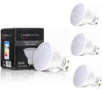 Auraglow Super Bright 5.3w LED GU10 Light Bulb, Daylight Cool White 6500k - RETROFIT - 550 Lumen - 70w EQV - Four Pack