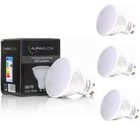 Auraglow Super Bright 5.3w LED GU10 Light Bulb, Daylight Cool White 6500k - RETROFIT - 550 Lumen - 70w EQV - Four Pack