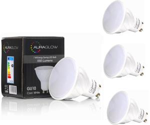 AURAGLOW Super Bright 5.5w LED GU10 Light Bulb Cool White 550lm 70w EQV - 6500K