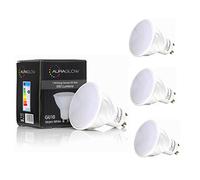 AURAGLOW Super Bright 5.5w LED GU10 Light Bulb, Warm White, 70w EQV - 550lm - 3000k - RETROFIT (4 Pack)