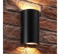 Auraglow Up and Down Wall Light Curved, 11W Integrated LED, Warm White | Double beam indoor outdoor sconce, modern exterior uplighter downlighter for porch, patio, hallway and garden use