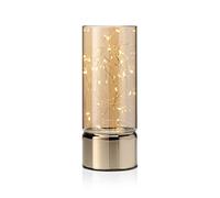 Auraglow Wire Rice Lights Glass Cylinder Lantern Medium, Battery Timer | Warm LED firefly string in decorative jar, cordless, for mantel, shelf, bedroom and Christmas home decor