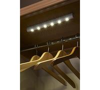Auraglow Wireless PIR Motion Sensor Super Bright 6 LED Battery Powered Cabinet Drawer Night Light - Cool White - Twin Pack