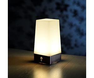 Auraglow Wireless PIR Motion Sensor Table Lamp Super Bright LED Rechargeable Hallway Night Light - Square - 2 Pack