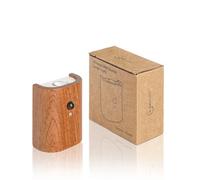 Auraglow Rechargeable Wooden Wall Light Motion Sensor PIR Portable Cordless Wireless Automatic Battery Indoor Hallway, Stairway, Porch Smart Night Lamp (Sapele, 1 Pack)