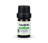 AuraHale Organic Peppermint Essential Oil - 100% Pure & Undiluted | Therapeutic Grade Mentha Piperita for Aromatherapy & Diffusers | Bottled in The UK
