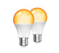 Aurahome 2000K Large Amber Hue Warm Light Globe ES GLS A19 E27 Screw in Bulb, 9W (60W Equivalent), Blue Light Blocking for Bedroom, Baby Nursery, 2 Pack