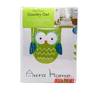 AuraHome Country Owl Cotton Curtains Pair with Pencil Pleat and Matching Tiebacks