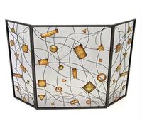 AuraHome ® Folding Fire Screen Autumn Shapes Fire Guard 3 Fold 80cm Wide x 65cm High Spark Protection for Open Fireplaces
