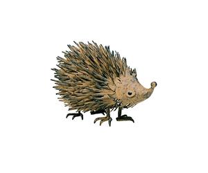 AuraHome Garden Haven Metal Hedgehog Spike Contemporary Sculpture Cute Novelty Garden Conservatory Ornament Brown 36cm Long x 23cm Height