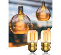Aurahome LED E27 Edison Screw Bulb 2W, Amber Vintage E27 Screw Bulb 15W/20W Equivalent, Low Watt Light Bulbs for Night Light, Decorative Light, Pendant Light, Warm White 2700K, Non-Dimmable, 2-Pack
