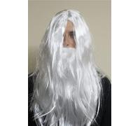 AuraHome Polyester Wizard Wig and Beard Set for Adults