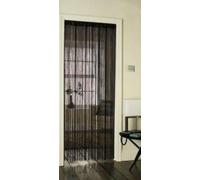 AuraHome® Retro Tassel Door Curtain Fly Insect Bug Screen Plain Chocolate Brown String For Doorways 90cm (W) x 200cm (H) Tab Top for Poles Add Together to cover Patio Doors Privacy & Tangle Free