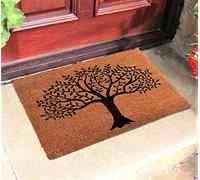AuraHome Vintage Decor ® Natural Coir | Non-Slip |15 mm Thick Coir | Premium Quality | Latex Backed | Eco-Friendly | Indoor Outdoor | Heavy Duty Entrance Door Mat | 45 x 75 cm (Tree of Life)