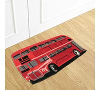 AuraHome Vintage Decor Natural Coir Non-Slip 15 mm Thick Premium Quality Latex Backed Eco-Friendly Indoor Outdoor Heavy Duty Themed Entrance Door Mat 45 x 75 cm Shaped London Bus