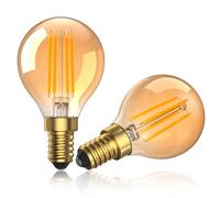 Aurahome Vintage E14 LED Light Bulbs Warm White 2200K,4W Retro Small Edison Screw Bulb,Replace 35W E14 Golf Ball Bulb Small Screw Light Bulb SES LED Filament Bulb for Decorative Lighting -2Pack