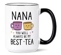 Aurahouse Nana Gifts Mug, Nana Birthday Gifts from Grandkids for Grandma, You Will Always Be My Best Tea Cup Gift Ideas for Thanksgiving Christmas Valentines Day Mothers Day, 15oz