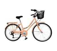 Aurai Trekker Ladies Heritage Bike 26in Wheel 6 Speed - Peach