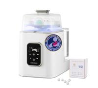 AURAKICH All-in-One Baby Bottle Washer, No Plumbing Steriliser & Dryer | 29 Jets Fishbone Spray Arm, 3.2L Tank, 168h Sterile Storage, Self-Cleaning, Night Light, 120 Detergent Tablets