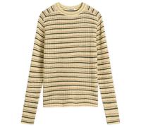 Auralee Men's Shetland Wool Cashmere Rib Knit P/O Ivory Stripe
