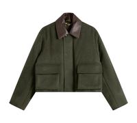 Auralee Women's Flannel Padded Short Jacket Dark Olive