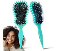 AURALIA Curl Defining Brush, Curly Hair Brush, EdgeLift Wave Curlar, Wavy Style & Define Curler, Curling Volume Edge Lift Brushes for Women & Men, Cepillo Definidor Definir para Cabello Rizado (Green)