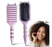AURALIA Curl Defining Brush, Curly Hair Brush, Edgelift Wave Curlar, Wavy Style & Define Curler, Curling Volume Edge Lift Brushes for Women & Men, Cepillo Definidor Definir Cabello Rizado (Purple)