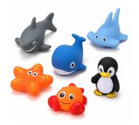 AURALIN Sea Animal Pool Diving Toys 6 Piece Set Sink and Float Swimming | Sink and float water retrieval accessories for underwater swimming training games and family summer pool activities