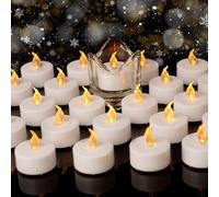 Auralome Battery Flickering Tea Lights - LED Flameless Candles Small Warm Yellow 100-Pack Tealights Electric Operated Last 200 Hours Fake Candle T Light for Diwali Wedding Pumpkin Christmas Halloween