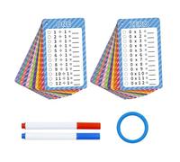 Auralura 25pcs Multiplication & Division Flash Cards, 0-12 Times & 1-12 Division Tables, Math Game Flashcards for 1st to 3rd Grade Kids with 4 Dry Erase Markers &2 Rings