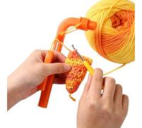Auralura Crochet Holder for Beginners, Tension Control Crochet Helper, Yarn Tension Regulator and Yarn Guide Tool, Portable Crochet Accessories, Helper to Learn How to Crochets (Orange)