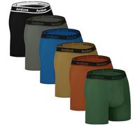 Auraluxe Mens Boxers Bamboo Trunks Underwear with Fly 6Pack(Multicolor3,M)