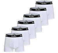 Auraluxe Mens Boxers Shorts Multipack Cotton Underwear Breathable Comfortable Trunks Classic Stretch Tagless Underpants, 6 Pack（White*6，XXL