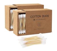 AURAMAX Bamboo Cotton swabs, 400 kapok swabs, Environmentally Friendly Double Ended, no Plastic Ear Sticks, 100% Natural Cotton swabs - Kraft Paper Box